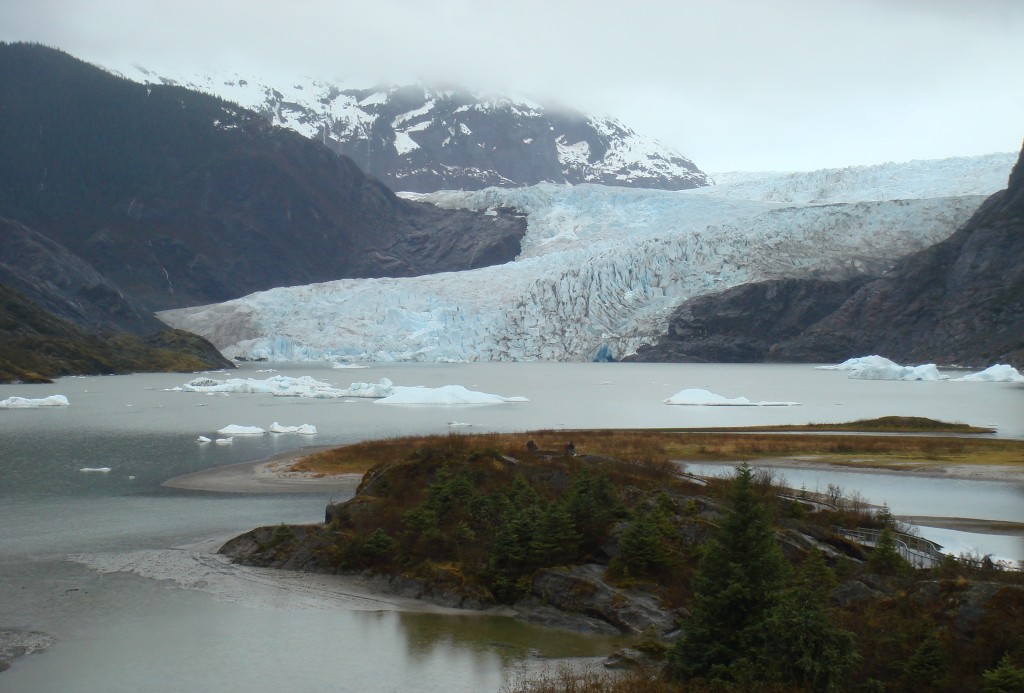 Mendenhall Glacier has receded more than a mile since 1939. Photo courtesy of the author.