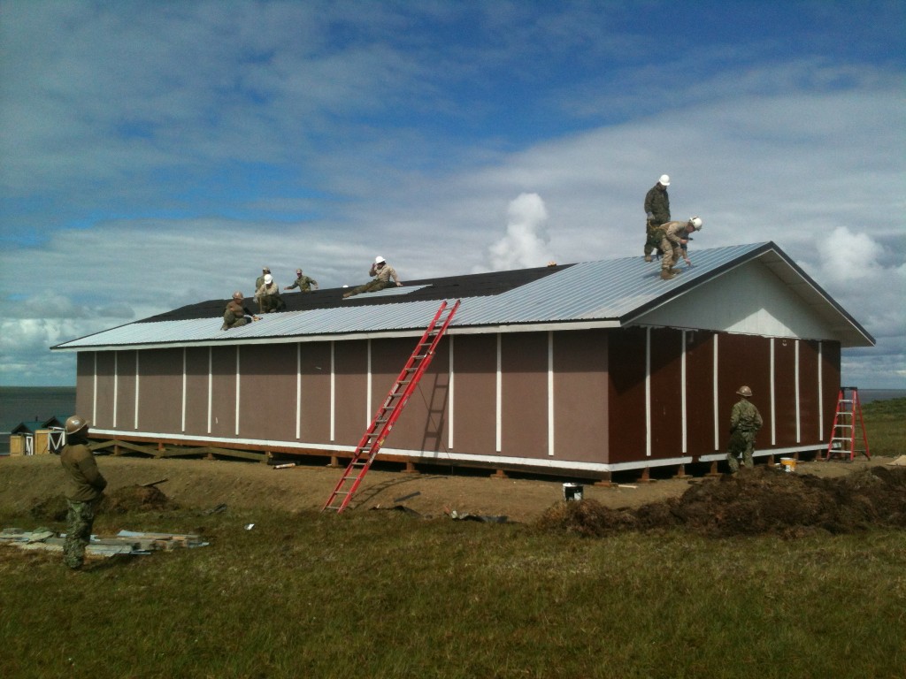 One of two structures built by the Marines and Navy Seabees. Photo by Will Murtha